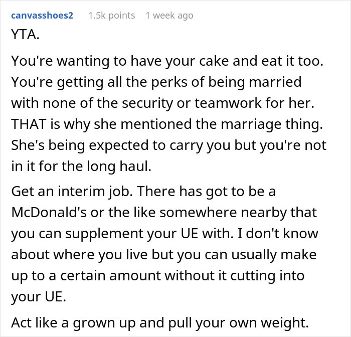 "It&rsquo;s Crazy To Me": Man Expects GF To Cover His Expenses Whilst He Looks For New Job, She Refuses