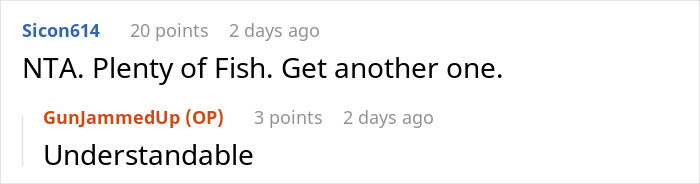 Screenshot of an online discussion about a lottery winner refusing to share the prize with girlfriend over her demands.