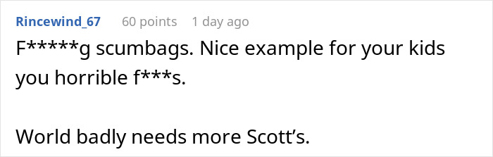 User comment with strong language reacting to family condemned for taking all Halloween candy meant for trick or treaters. User comment with strong language reacting to family condemned for taking all Halloween candy meant for trick or treaters.