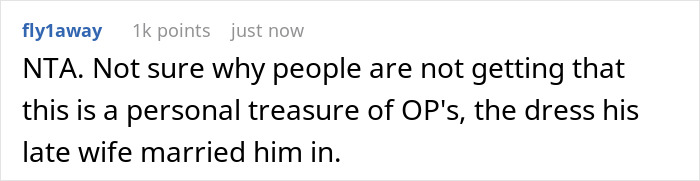 Man Refuses To Let His Late Wife&rsquo;s Wedding Dress Be Cut, Gets Called A Jerk By Family