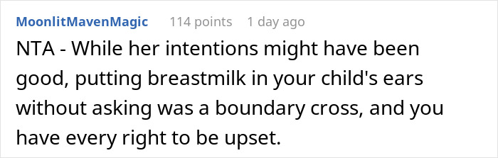 &ldquo;AITA For Banning My SIL From Babysitting After She Put Breastmilk In My Child&rsquo;s Ears&rdquo;