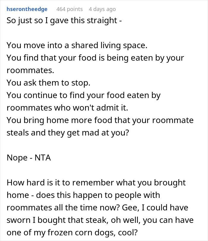 "AITA For 'Poisoning' Housemate Who Ate My Food Without My Permission And Ended Up In The ER?" "AITA For 'Poisoning' Housemate Who Ate My Food Without My Permission And Ended Up In The ER?"