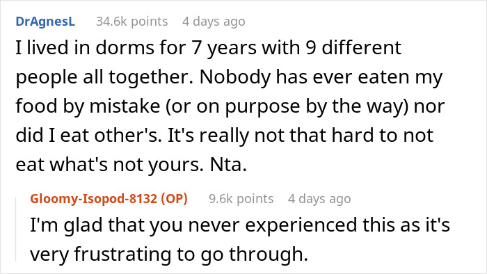 "AITA For 'Poisoning' Housemate Who Ate My Food Without My Permission And Ended Up In The ER?" "AITA For 'Poisoning' Housemate Who Ate My Food Without My Permission And Ended Up In The ER?"