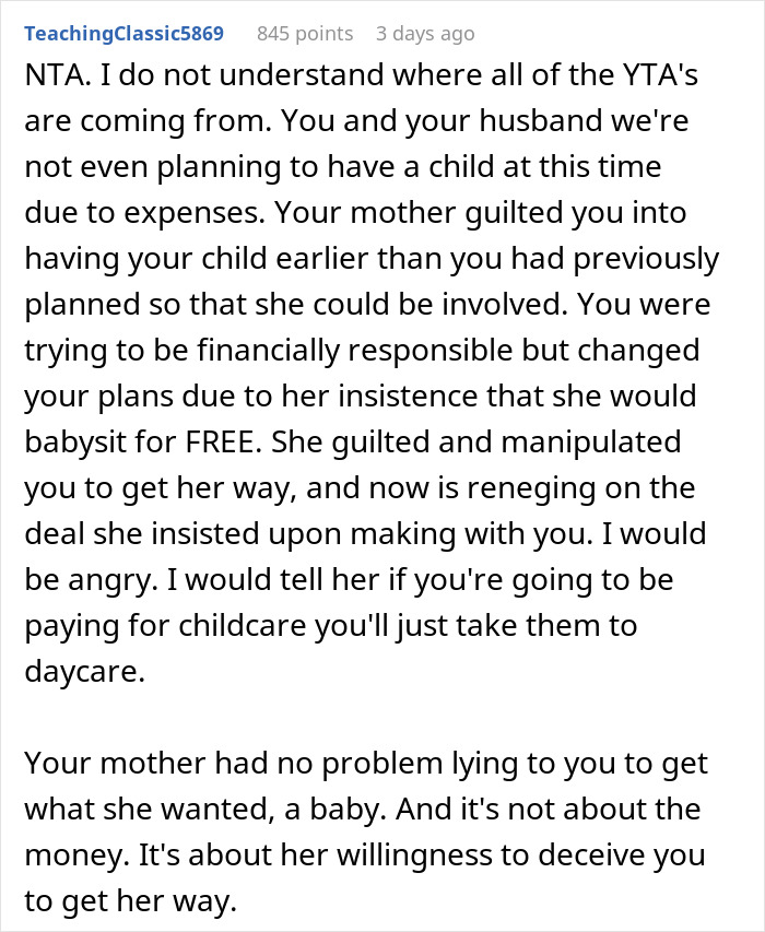 Woman Reassures Couple She&rsquo;ll Babysit Her Grandchild For Free Until It&rsquo;s Actually Due To Be Born