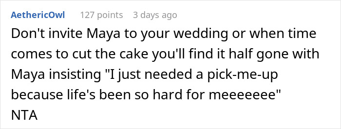 Sister Eats Couple's Wedding Cake Samples, Gets Kicked Out Of Their Home Sister Eats Couple's Wedding Cake Samples, Gets Kicked Out Of Their Home