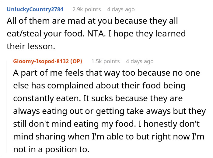 "AITA For 'Poisoning' Housemate Who Ate My Food Without My Permission And Ended Up In The ER?" "AITA For 'Poisoning' Housemate Who Ate My Food Without My Permission And Ended Up In The ER?"