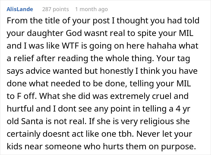 MIL Tells Granddaughter Santa “Isn’t Real”, Gets Arrested After Things Escalate MIL Tells Granddaughter Santa “Isn’t Real”, Gets Arrested After Things Escalate