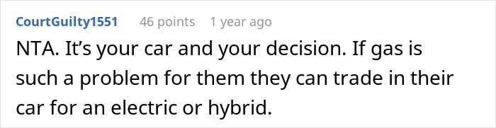 "Sister Says They Can No Longer Afford Gas": Woman Begs Bro To Use His Electric Car, Gets A No "Sister Says They Can No Longer Afford Gas": Woman Begs Bro To Use His Electric Car, Gets A No