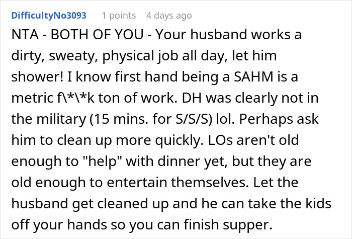 Man Snaps After His Exhausted Stay-At-Home Wife Tries To "Police" His Showering Schedule