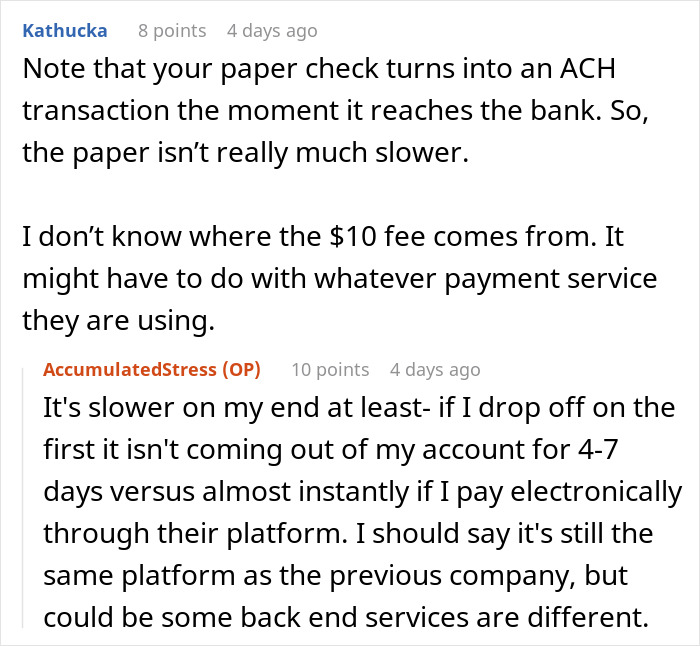 &ldquo;I View It As A Win&rdquo;: Company Charges A $10 Fee For Each Payment So This Person Goes Old-School