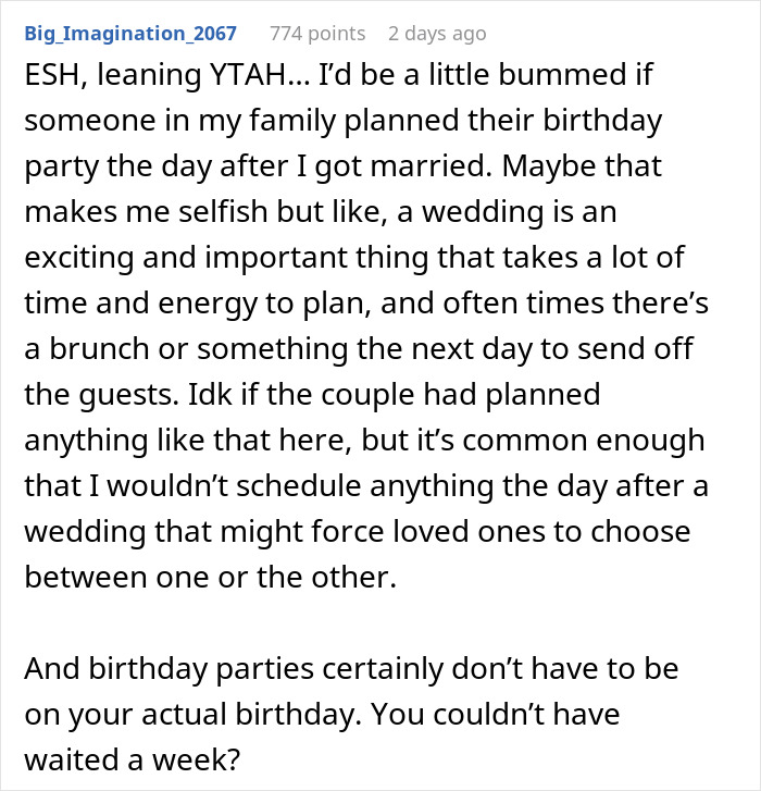 Woman Throws Kid's B-Day Party A Day After SIL's Wedding, Sparks Debate On Whether It's Appropriate