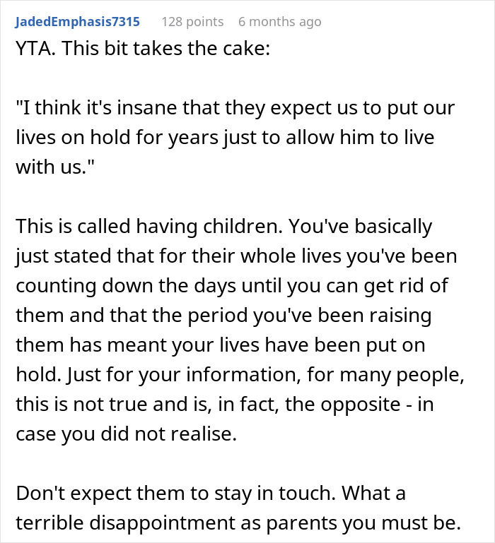 Parents Want To Downsize, Expect Their 19-Year-Old To Move Out