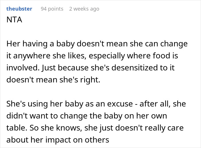 Mom Wants To Treat Restaurant Table As A Diaper Changing Station, Disgusted Customer Retaliates