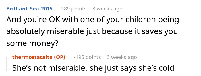 Internet Blasts Mom For Making Daughter Freeze At Night And Refusing To Adjust Temps