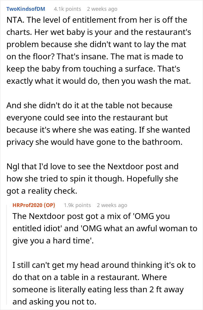 Mom Wants To Treat Restaurant Table As A Diaper Changing Station, Disgusted Customer Retaliates