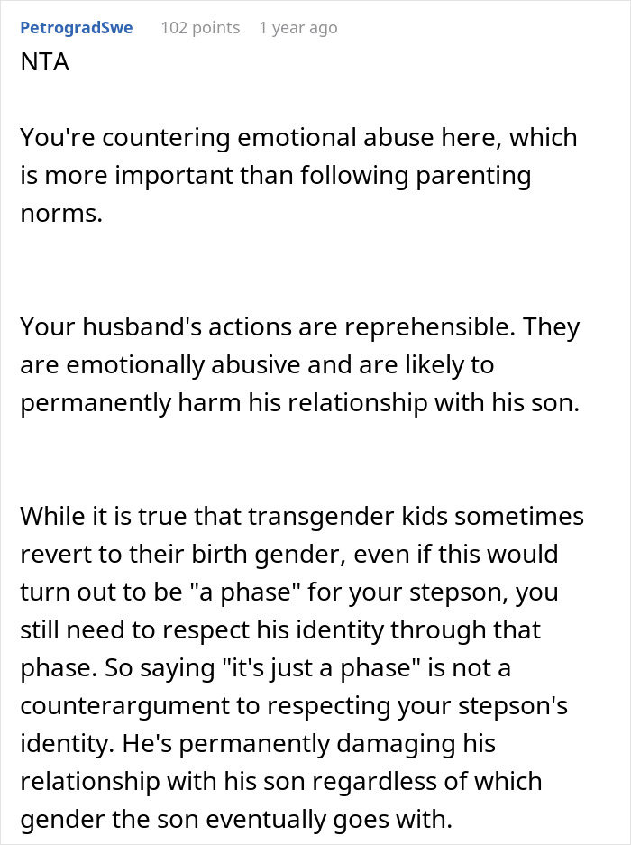 “I’m Also Taking Him Shopping”: Wife Stands Up To Her Husband Who Refuses To Support His Trans Son “I’m Also Taking Him Shopping”: Wife Stands Up To Her Husband Who Refuses To Support His Trans Son