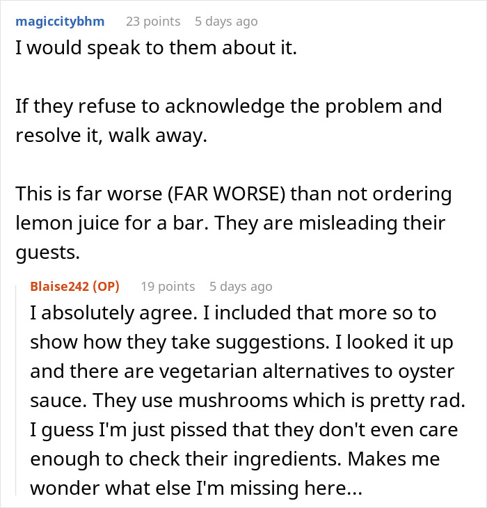 Waiter Learns He's Been Lying To Customers About Vegetarian Food After Checking The Ingredients
