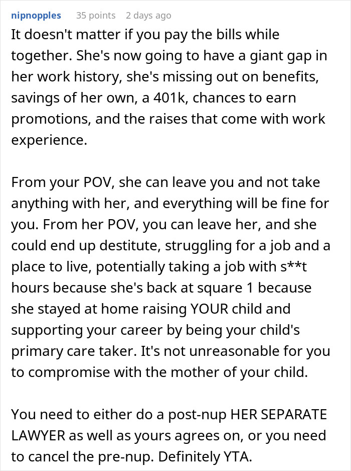 Wife Demands Her Husband Revoke Their Prenup Two Years Into Marriage, He Refuses