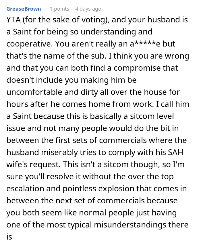 Man Snaps After His Exhausted Stay-At-Home Wife Tries To "Police" His Showering Schedule