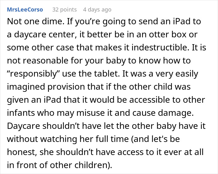 Mom Refuses To Pay For Broken iPad Pro After Parents Leave It With 11-Month-Old At Daycare
