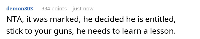 Screenshot of a comment discussing a 16-year-old devouring $70 worth of Thanksgiving charcuterie and the mom asking for repayment. Screenshot of a comment discussing a 16-year-old devouring $70 worth of Thanksgiving charcuterie and the mom asking for repayment.
