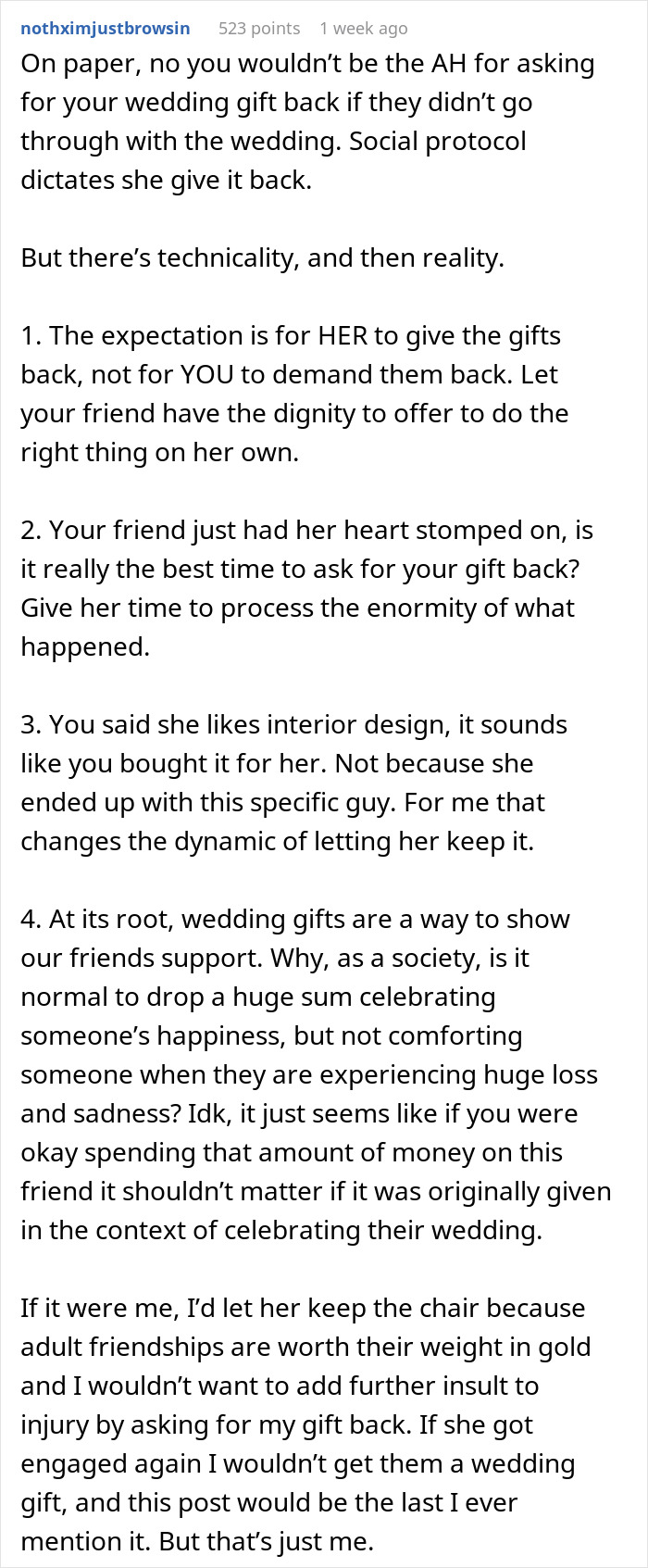 &ldquo;She Was Ugly Crying&rdquo;: Woman Wants To Get Her $4,500 Wedding Gift Back After Friend&rsquo;s Breakup