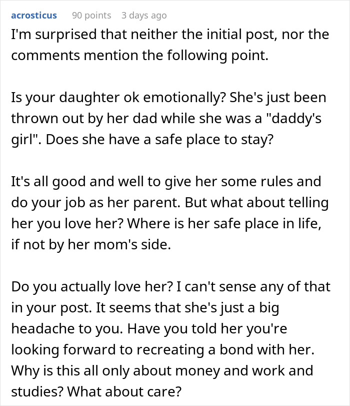 Internet Split After Mom Won't Let Homeless Daughter Move Back In If She Doesn't Meet Her 6 Conditions Internet Split After Mom Won't Let Homeless Daughter Move Back In If She Doesn't Meet Her 6 Conditions