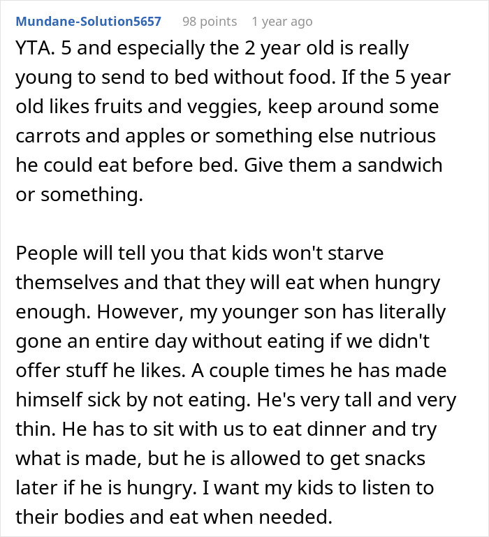 &ldquo;I Could Hear His Tummy Grumble&rdquo;: Mom Asks If She&rsquo;s A Jerk For Sending Kids To Bed Hungry
