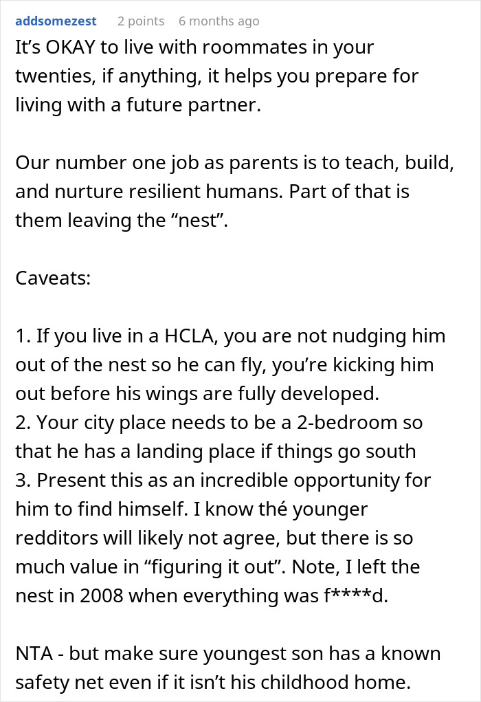 Parents Want To Downsize, Expect Their 19-Year-Old To Move Out