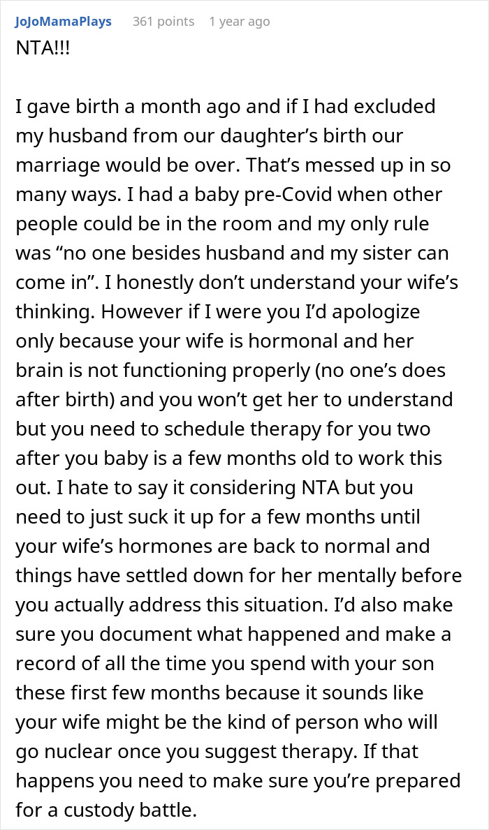 Guy Leaves Instead Of Waiting Around After Wife Bans Him From The Delivery Room, She's Furious