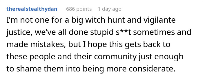 Comment expressing hope that family condemned for taking all Halloween candy faces community shaming to encourage consideration. Comment expressing hope that family condemned for taking all Halloween candy faces community shaming to encourage consideration.