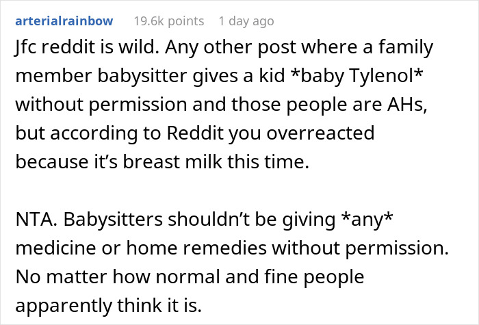 &ldquo;AITA For Banning My SIL From Babysitting After She Put Breastmilk In My Child&rsquo;s Ears&rdquo;