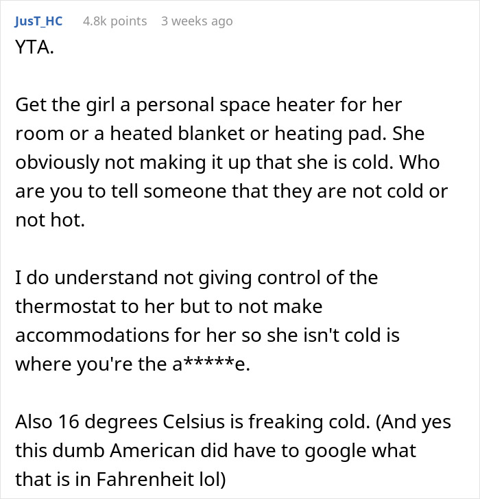 Internet Blasts Mom For Making Daughter Freeze At Night And Refusing To Adjust Temps