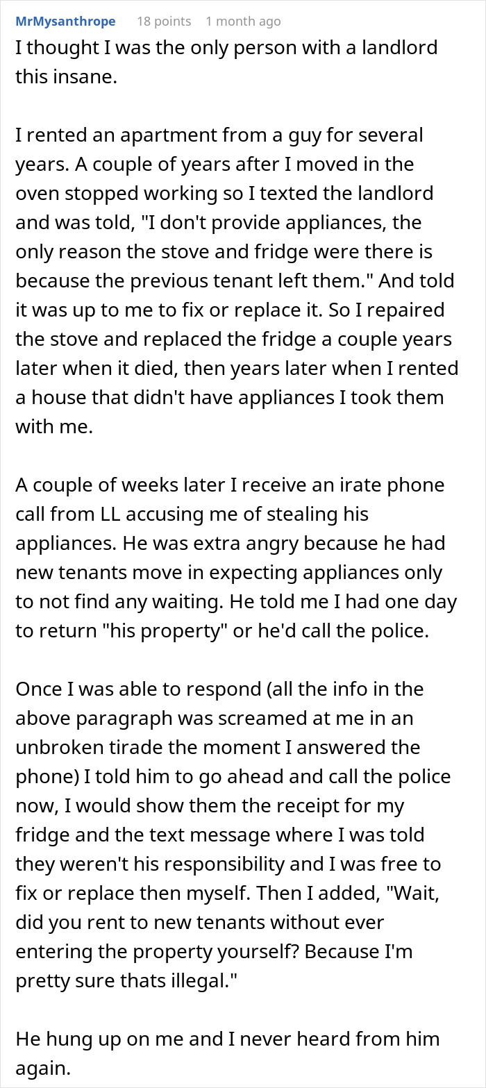 Landlord Calls The Police On Ex-Tenant For Taking Washer And Dryer He Bought Himself Landlord Calls The Police On Ex-Tenant For Taking Washer And Dryer He Bought Himself