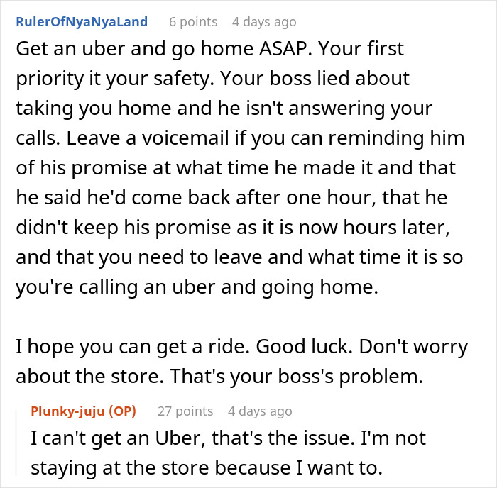 Employee At A Loss On What To Do After Boss Leaves Him Stranded During A Snowstorm