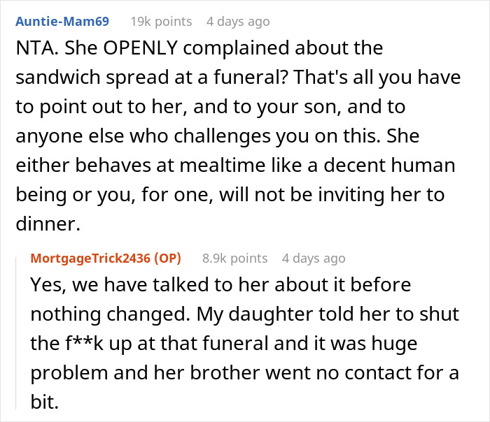 "Am I The Jerk For Telling My DIL She Wasn't Invited Since She Is An Embarrassment At Dinners?" "Am I The Jerk For Telling My DIL She Wasn't Invited Since She Is An Embarrassment At Dinners?"