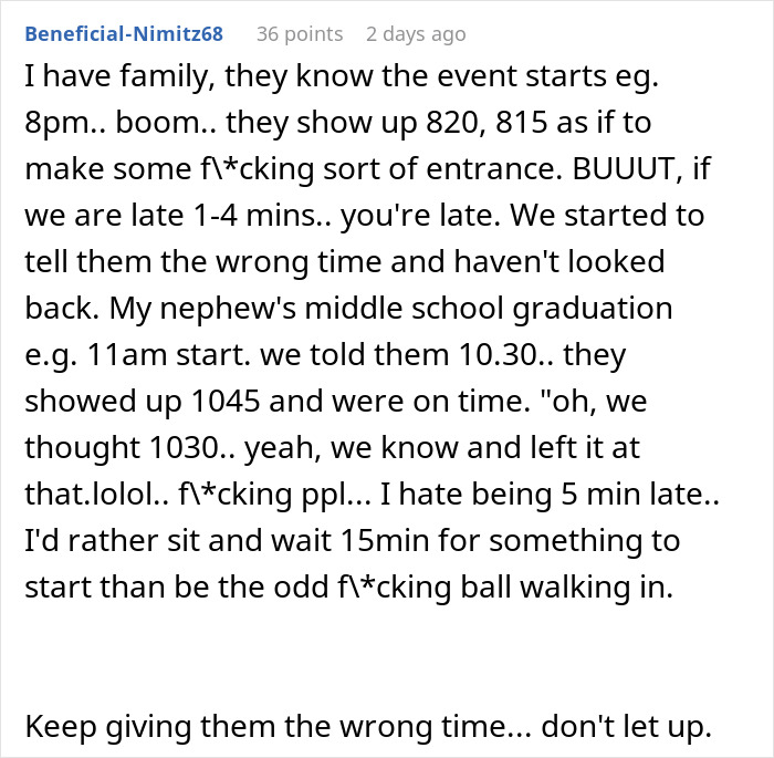 Family Members Who Are Always Late Insist They're Not The Problem, Regret It Family Members Who Are Always Late Insist They're Not The Problem, Regret It