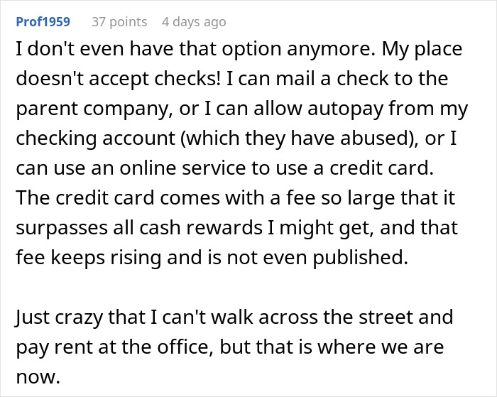 &ldquo;I View It As A Win&rdquo;: Company Charges A $10 Fee For Each Payment So This Person Goes Old-School