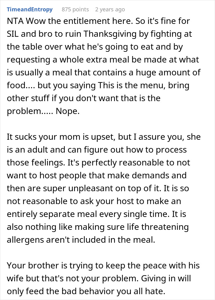 Woman Cancels Thanksgiving After 20 Years Of Hosting After SIL&rsquo;s Special Dietary Demands