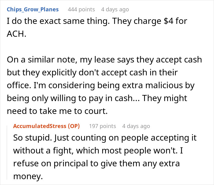 &ldquo;I View It As A Win&rdquo;: Company Charges A $10 Fee For Each Payment So This Person Goes Old-School
