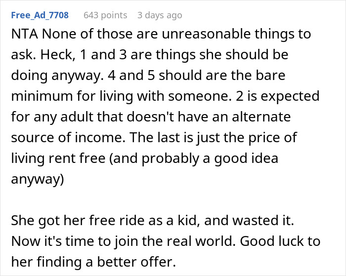 Internet Split After Mom Won't Let Homeless Daughter Move Back In If She Doesn't Meet Her 6 Conditions Internet Split After Mom Won't Let Homeless Daughter Move Back In If She Doesn't Meet Her 6 Conditions