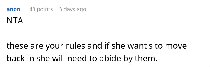 Internet Split After Mom Won't Let Homeless Daughter Move Back In If She Doesn't Meet Her 6 Conditions Internet Split After Mom Won't Let Homeless Daughter Move Back In If She Doesn't Meet Her 6 Conditions