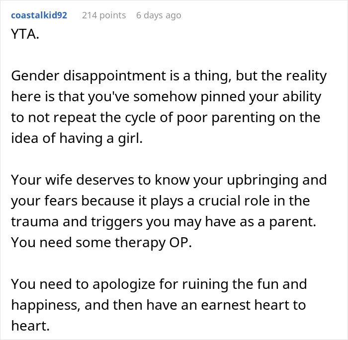 Woman Catches Husband Crying After Gender Reveal, Sends Him To Sleep On The Couch