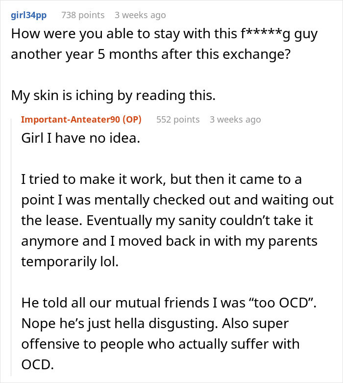 Grossed-Out Woman Shares A Screenshot Of A Chat With BF That Foreshadowed Their Breakup