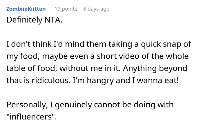 &ldquo;Sorry Guys, It&rsquo;s My Cheat Day&rdquo;: Person Refuses To Appease Influencers At A Restaurant