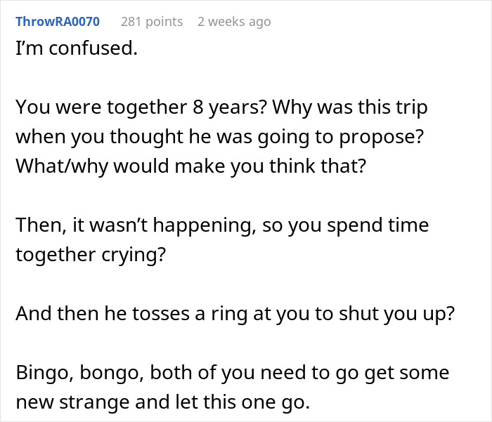 Woman Feels Guilty She Won't Be Able To Get Over Awful Proposal, People Tell Her To Run