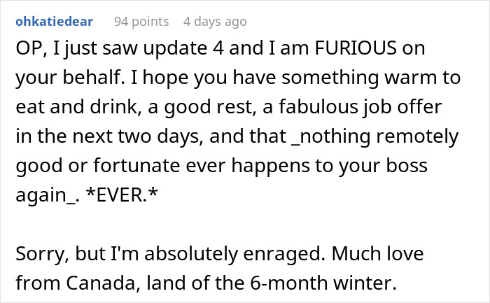 Employee At A Loss On What To Do After Boss Leaves Him Stranded During A Snowstorm
