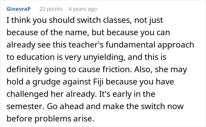 Teacher Refuses To Call Girl By The Name She's Been Using For 3 Years, Parent Asks For Advice