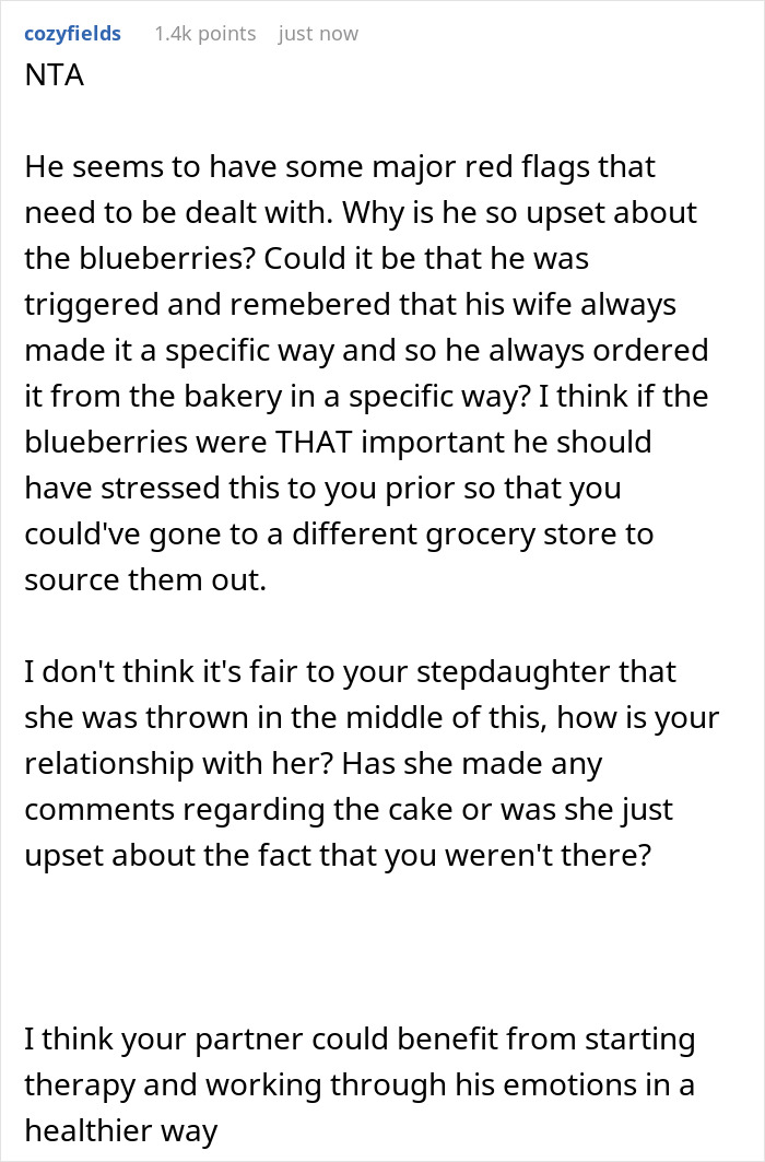 Man Dubs Wife An Overreactor After She Leaves When He Tosses A Cake She Made For Stepkid