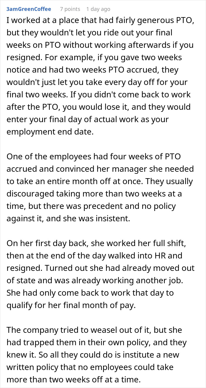 &ldquo;Lose It If I Don't Use It&rdquo;: Boss Is Shocked At Employee's Malicious Compliance Concerning PTO